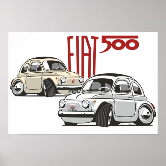 Fiat 500 パーソナライズされた for Olivia ポスター (正面)
