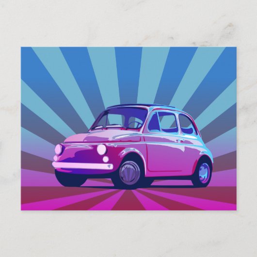 Fiat 500 抽象画 ポストカード (正面)