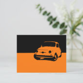 Fiat 500, 1959 – 濃いポストカードにオレンジ ポストカード (スタンド正面)