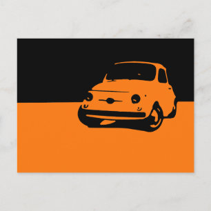 Fiat 500, 1959 – 濃いポストカードにオレンジ ポストカード