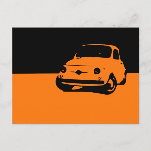 Fiat 500, 1959 – 濃いポストカードにオレンジ ポストカード (正面)