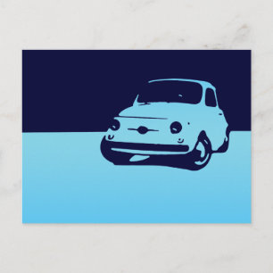 Fiat 500, 1959 – 濃いポストカードに淡い青 ポストカード
