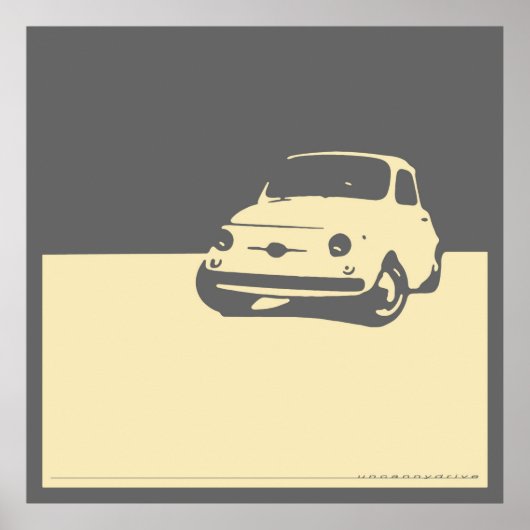 Fiat 500, 1959 - Cream on gray ポスター (正面)