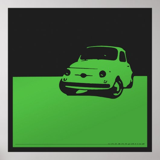 Fiat 500, 1959 - Green on charcoal black ポスター (正面)