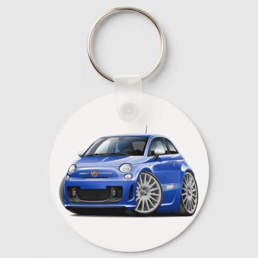 Fiat 500 Abarth Blue Car キーホルダー (正面)