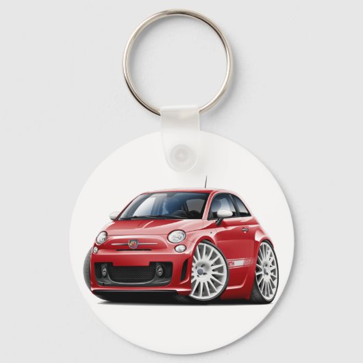Fiat 500 Abarth Red Car キーホルダー (正面)
