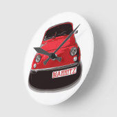Fiat 500 Biarritz ラウンド壁時計 (傾斜)