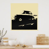 Fiat 500 classic - Black on light cream poster ポスター (キッチン)