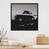 Fiat 500 classic - Silver on black poster ポスター (キッチン)