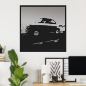 Fiat 500 classic - Silver on black poster ポスター (ホームオフィス)