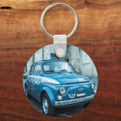 Fiat 500 Police car in central Italy キーホルダー (正面)