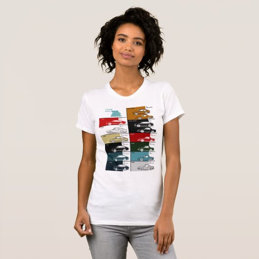 FIAT 850スポーツクーペスパイダーカラーグラフ362 Tシャツ (正面フル)