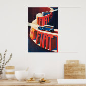 Fiat Automobile 1928 Vintage Car Poster ポスター (キッチン)