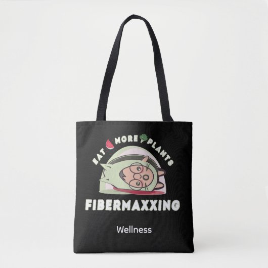 Fibermaxxing eat more plants トートバッグ (正面)
