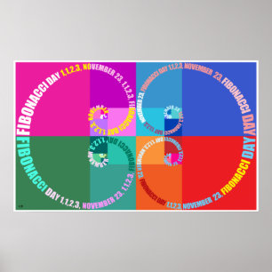 Fibonacci Day, Pop Art, Typographic ポスター