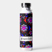 Fibonacci 'Fish 市松模様に Black' by Kenneth Yoncich ウォーターボトル (左面)