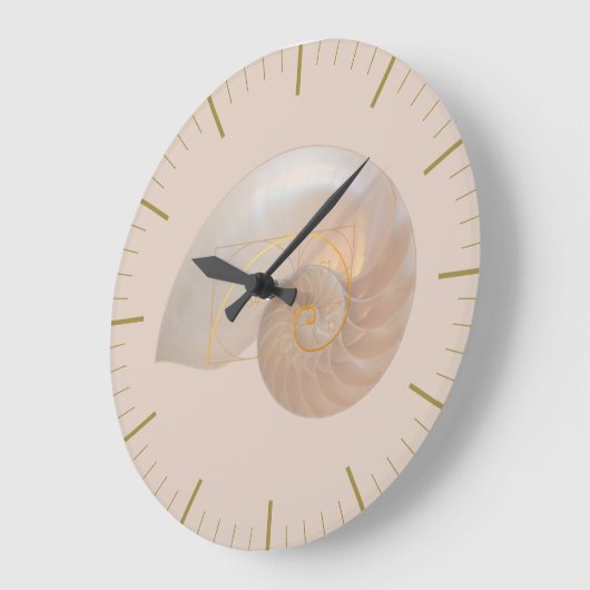 Fibonacci Golden Ration Sacred Geometry Art Large  ラージ壁時計 (傾斜)