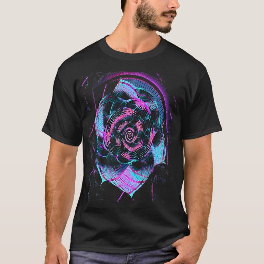 Fibonacci Sequence Flower Vaporwave Aesthetics Tシャツ (正面)