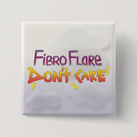 Fibro Flareは気にない 缶バッジ (正面)