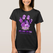 Fibromyalgia Awareness Dog Paws Flower  Apparel Tシャツ (正面)
