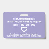 Fibromyalgia Awareness ID patience pvc badge バッジ (裏面)