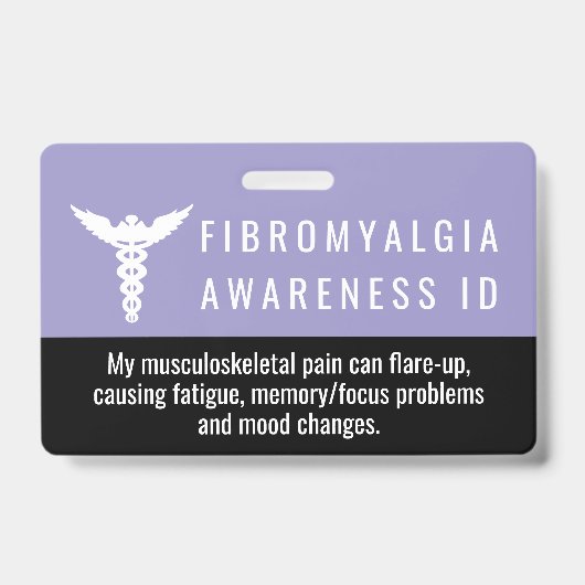 Fibromyalgia Awareness ID patience pvc badge バッジ (正面)