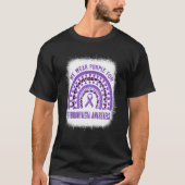 Fibromyalgia Awareness Purple Ribbon Rainbow Tシャツ (正面)