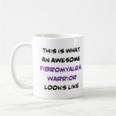 fibromyalgia warrior, awesome コーヒーマグカップ (左)