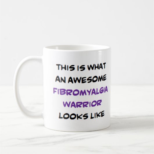 fibromyalgia warrior, awesome コーヒーマグカップ (左)