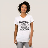 Fiction Addiction Book Lover Quote Floral Reading  Tシャツ (正面フル)