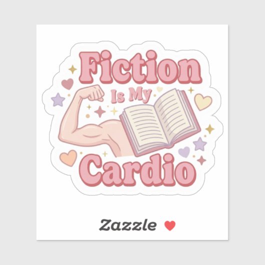 Fiction is my cardio - bookworm reading シール (シート)