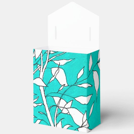 Ficus Tree Plant Line Drawing Blue Background フェイバーボックス (見開き)