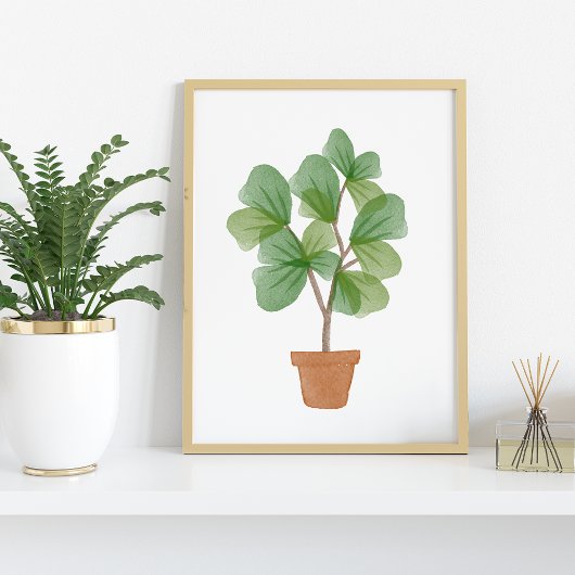 Fiddle Leaf Fig Watercolor ポスター