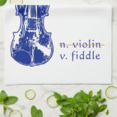 Fiddle Not Violin Bluegrass Country Music Gift キッチンタオル (折り畳み)