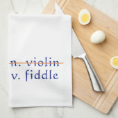 Fiddle Not Violin Bluegrass Country Music Gift キッチンタオル (四つ折り)