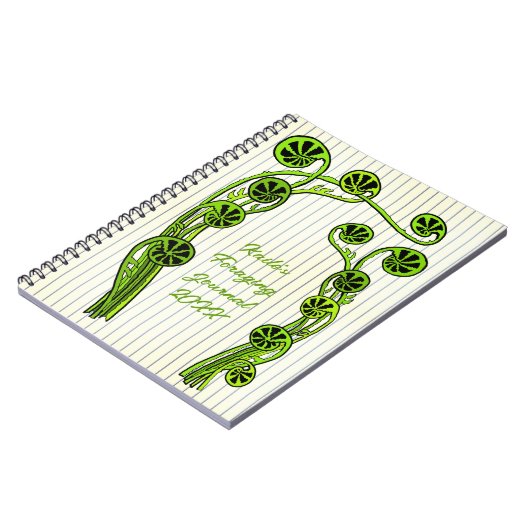 Fiddlehead Ferns Art Custom Spring Journal ノートブック (左側)