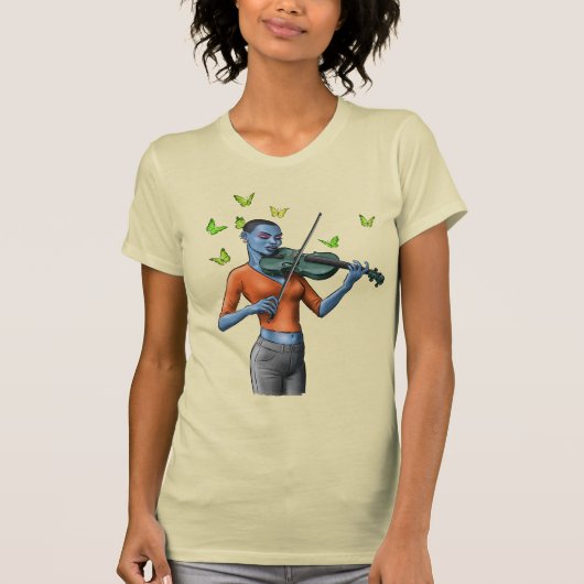 Fiddler Dreamscape – 少女と蝶 Tシャツ (正面)