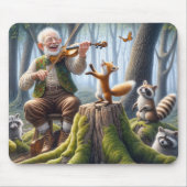 Fiddler In a Forest With Wildlife マウスパッド (正面)