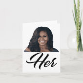 Fiddlesticks Tees Woens Her Michelle Obama – 青 カード (正面)