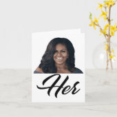 Fiddlesticks Tees Woens Her Michelle Obama – 青 カード (黄色い花)