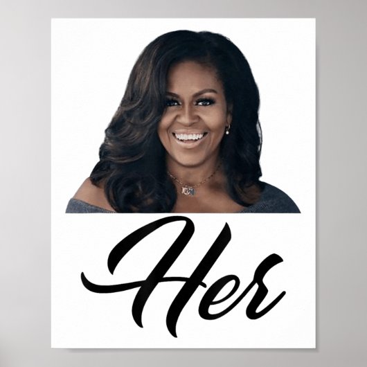 Fiddlesticks Tees Woens Her Michelle Obama – 青 ポスター (正面)
