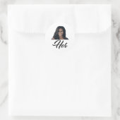 Fiddlesticks Tees Woens Her Michelle Obama – 青 ラウンドシール (バッグ)