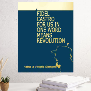 Fidel Castro、プレジデンテ、革命、キューバ、ハバナ 箔ポスター