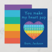 fidgetクラスポップ・アートのルームのバレンタインブルーノートカード サンキューカード (正面/裏面)