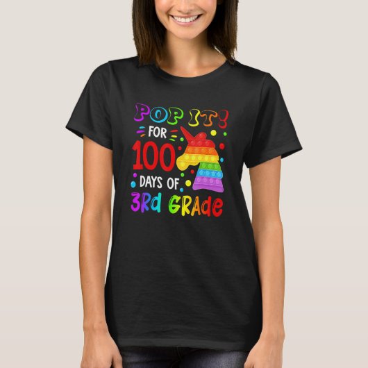 Fidget ポップ・アートの It Unicorn Gの3年生100日目 Tシャツ (正面)