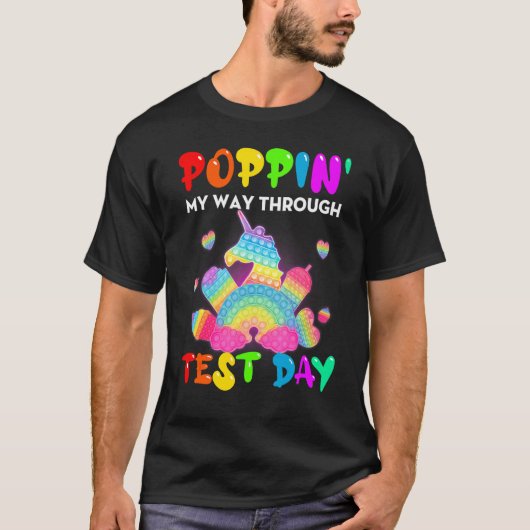Fidget Popit Poppinテストの日の私の方法を勉強 Tシャツ (正面)