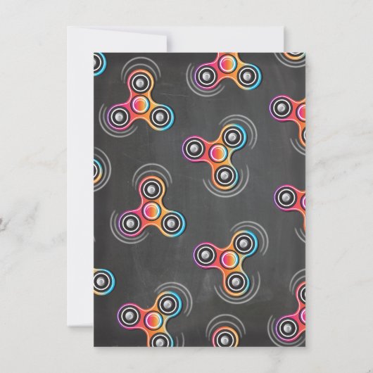 Fidget Spinner Birthday Party招待 招待状 (裏面)