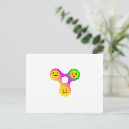 Fidget Spinner Emoji s おもしろい Gift ポストカード (スタンド正面)