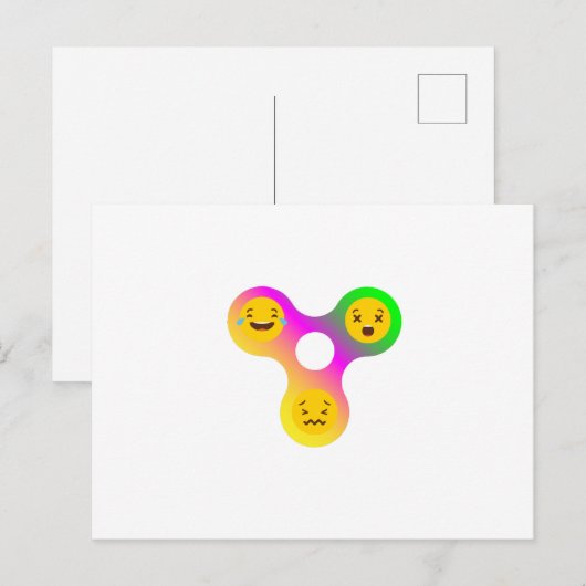 Fidget Spinner Emoji s おもしろい Gift ポストカード (正面/裏面)