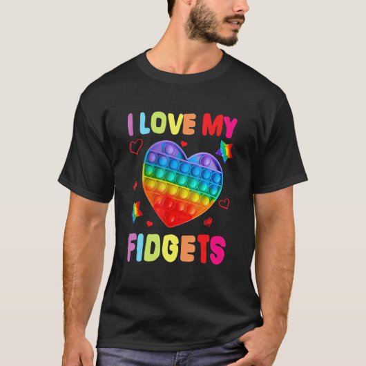 Fidget Toy I Love My Fidgets ポップ・アートの It Game Love Tシャツ (正面)